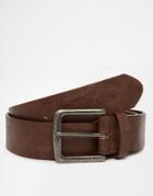 Asos Belt In Brown Faux Leather - Brown