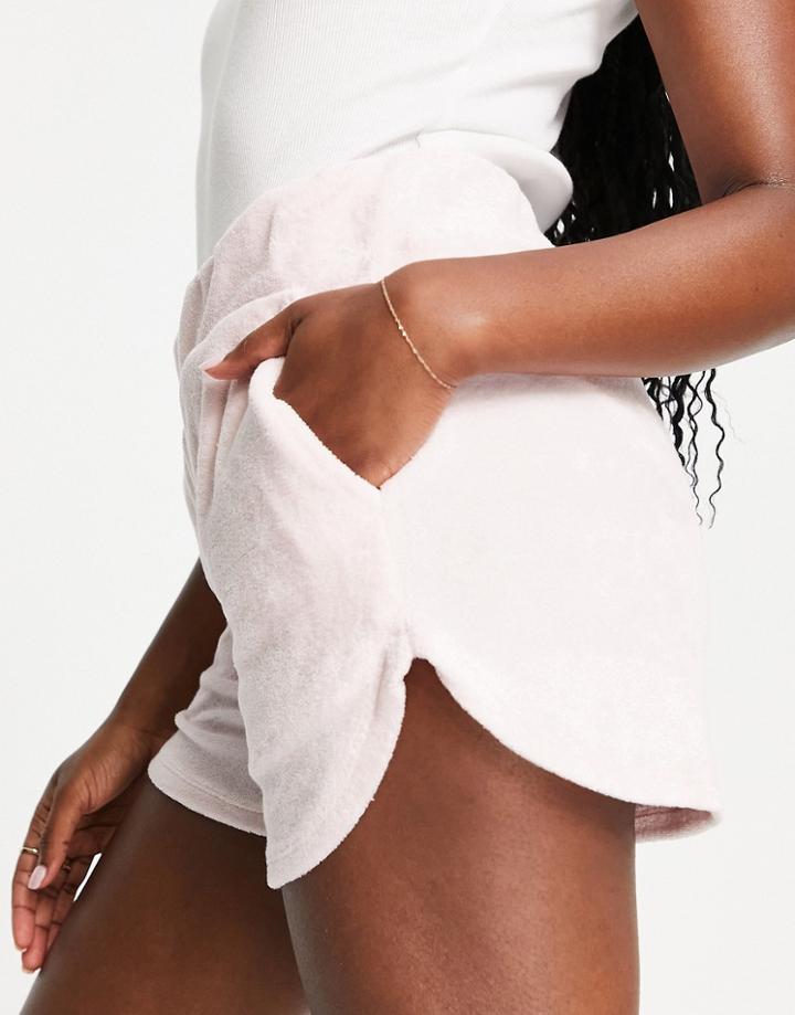 Na-kd X Lovisa Wallin Towelling Shorts In Pink - Part Of A Set