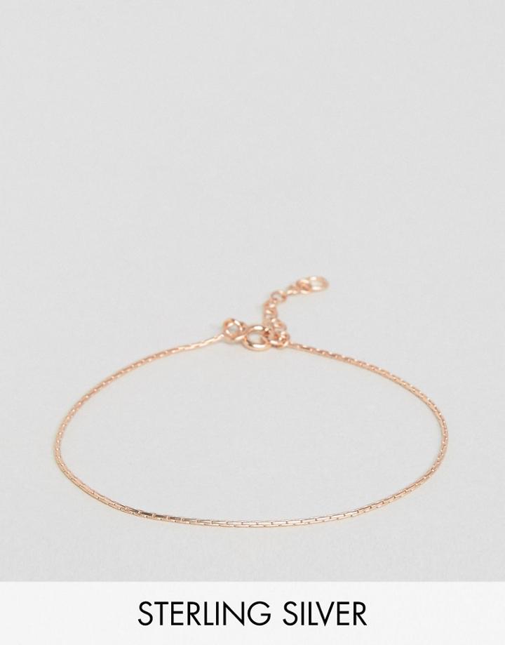 Asos Rose Gold Plated Sterling Silver Chain Bracelets - Copper