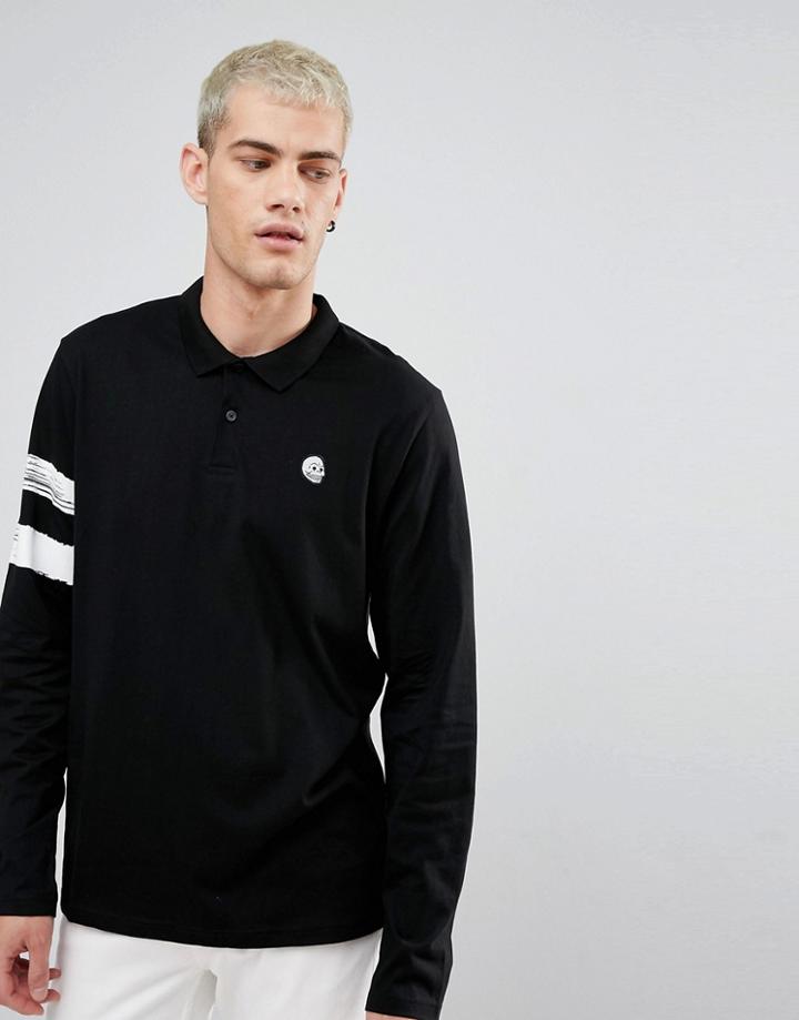 Cheap Monday Paint Stripe Polo Shirts - Black