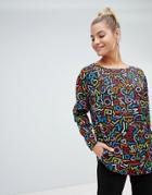 Love Moschino Scrambled Logo Blouse - Multi