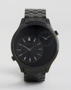 Armani Exchange Ax2161 Dual Time Bracelet Watch In Black - Black