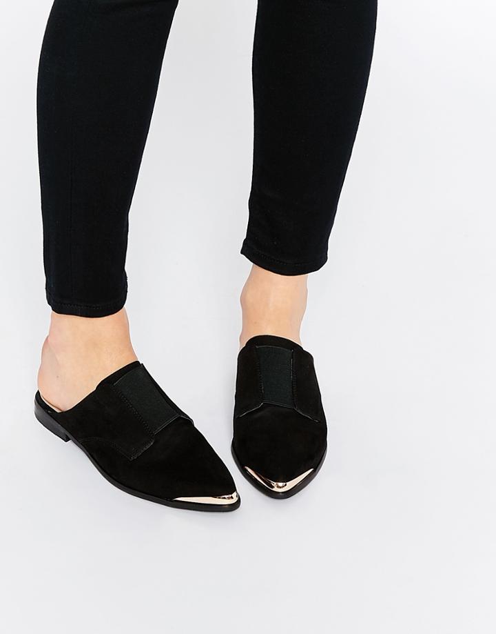 Asos Make It Happen Pointed Flat Shoes - Black