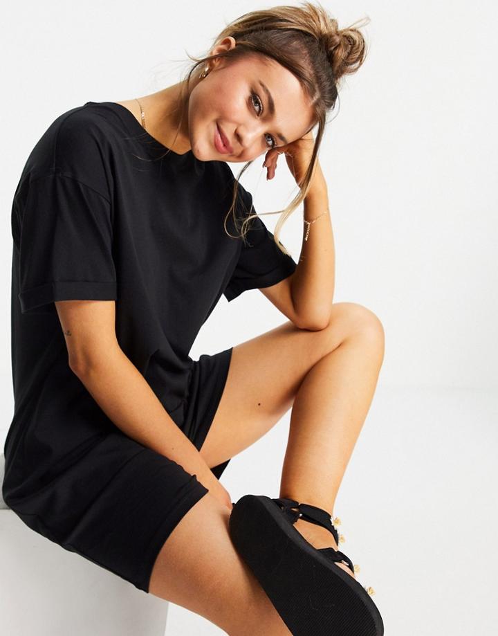 Pieces Mini T-shirt Dress In Black