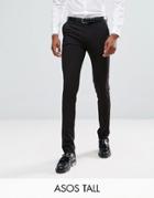 Asos Tall Super Skinny Smart Pants In Black - Black