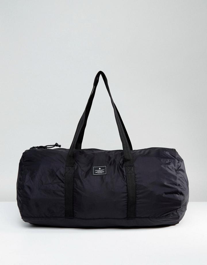 Asos Packaway Barrel Bag In Black - Black