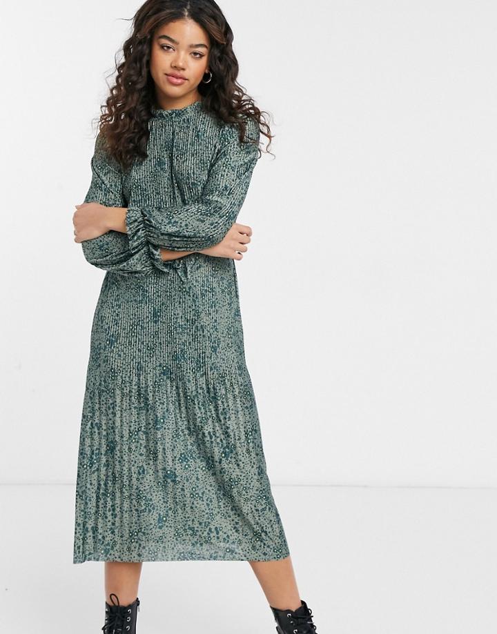 Jdy Midi Dress With Elasticized Waist In Floral Print-multi