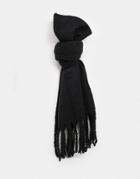 My Accessories London Super Soft Scarf With Tassels In Black