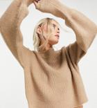Miss Selfridge Petite Asymmetric Bardot Sweater In Camel-neutral