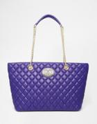 Love Moschino Quilted Shopper Tote Bag - Purple