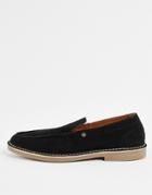 Original Penguin Suede Loafers In Black