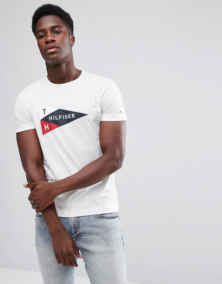Tommy Hilfiger Mick Logo T-shirt In White - White