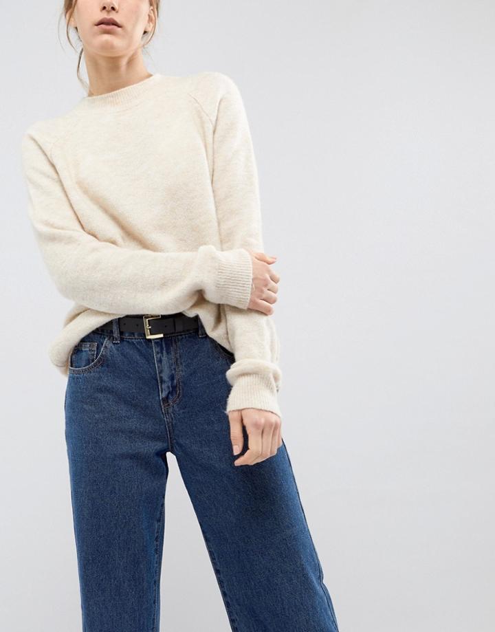Asos Clean Waist And Hip Belt In Water Based Pu - Black