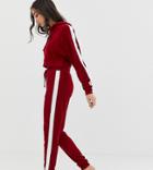 Asos Design Tall Sporty Side Stripe Jogger-red
