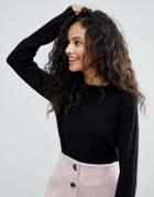 Bershka Round Neck Sweat - Black