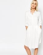 Gestuz Selma Shirt Dress With Pleated Skirt - Off White