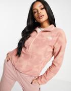 The North Face Tka Glacier 1/4 Zip Fleece In Pink Tie-dye