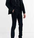 Twisted Tailor Tall Super Skinny Suit Pants In Gray Snake Flocking