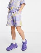 Asos Design Relaxed Shorts With All-over Swirl Print - Part Of A Set-multi