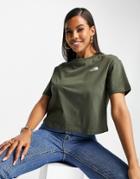 The North Face Simple Dome Cropped T-shirt In Khaki-green