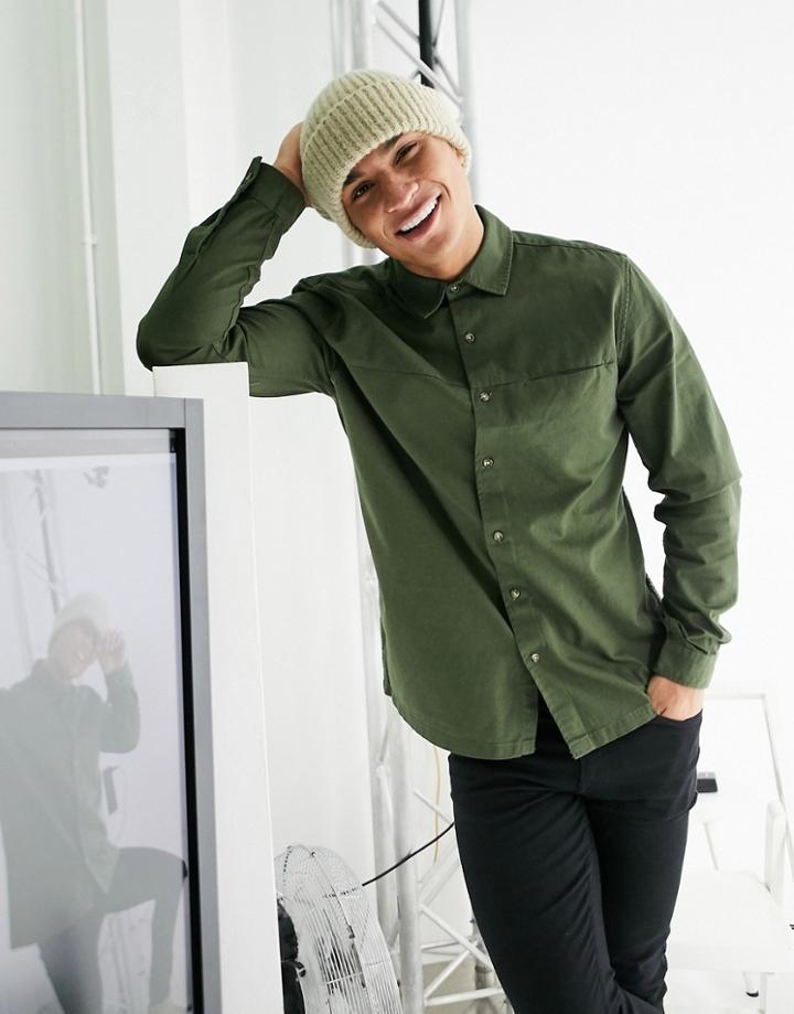 Topman Shirt In Khaki-green