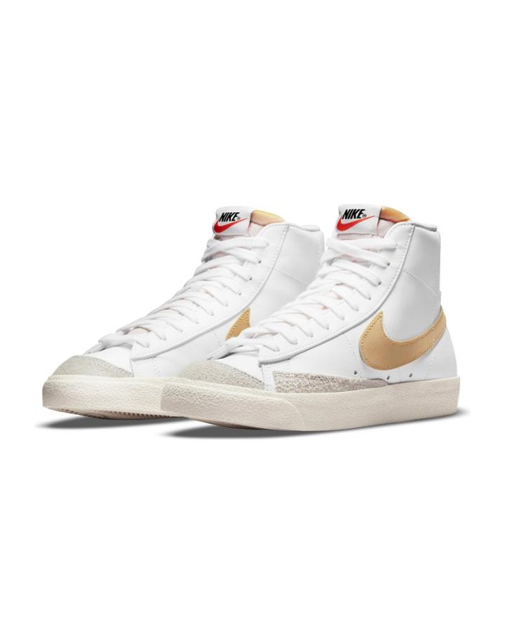 Nike Blazer Mid Sneakers In White/hyper Crimson