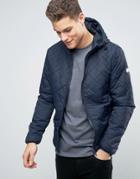 Blend Quilted Hooded Bomber - Navy