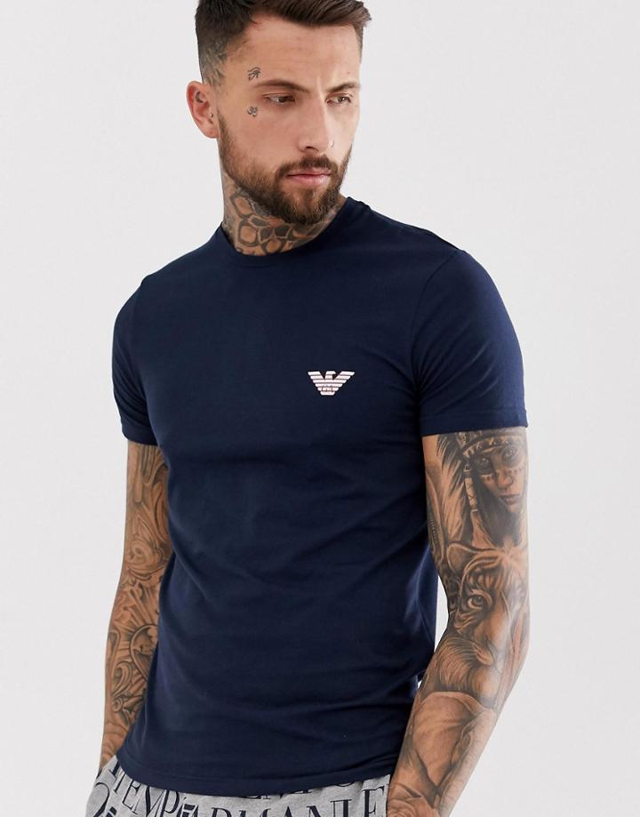 Emporio Armani Logo Lounge T-shirt In Navy - Navy