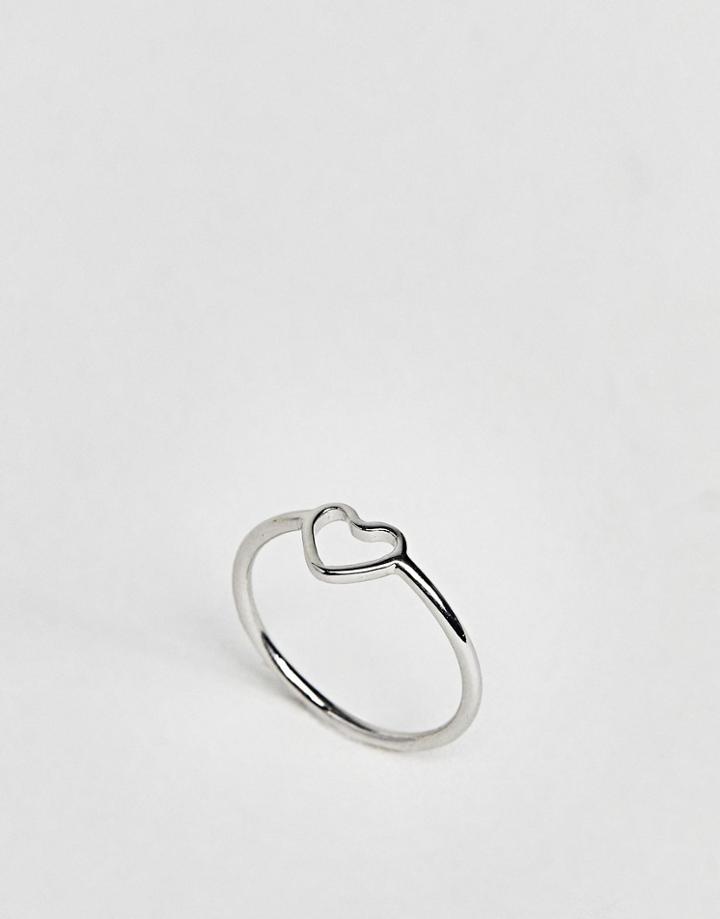 Asos Open Heart Pinky Ring - Silver