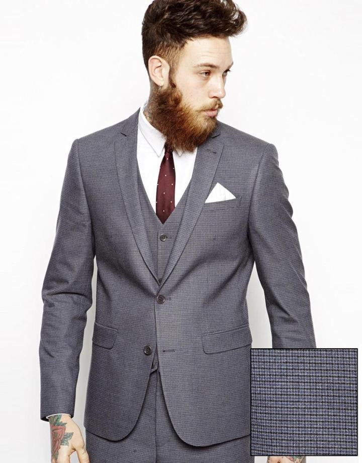 Asos Slim Fit Suit Jacket In Mini Houndstooth