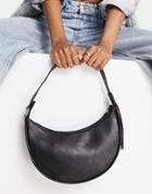 Truffle Collection Half Moon Shoulder Bag In Black