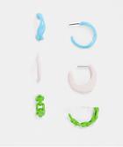 Asos Design Pack Of 3 Hoop Earrings In Mixed Coated Color-multi