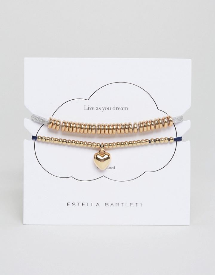 Estella Bartlett Anna Gray & Liberty Navy Duu Gold Plated Bracelet Pack - Gold