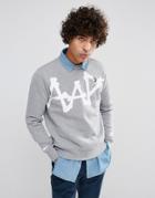 Aape By A Bathing Ape Sweatshirt With Large Script Logo In Gray - Gray