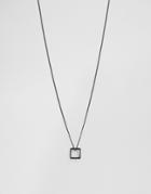Asos Necklace With Square Pendant - Black