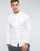 Selected Homme Slim Fit Grandad Shirt - White