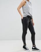 Only Royal Zip Ankle Skinny Jeans-black