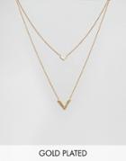 Gorjana Knox V Double Pendant Necklace - Gold