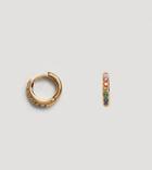 Orelia Gold Plated Rainbow Pave Huggie Hoop Earrings - Gold