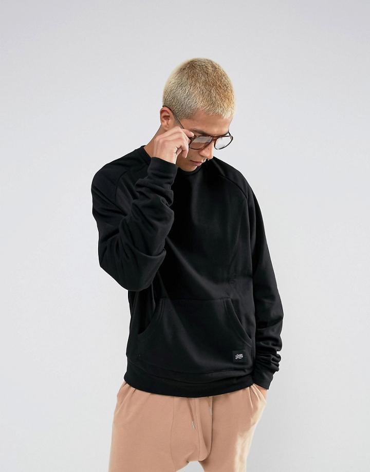 Sixth June Oversized Sweatshirt In Black With Logo - Black