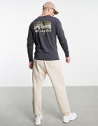 Columbia Pikewood Back Print Long Sleeve T-shirt In Black