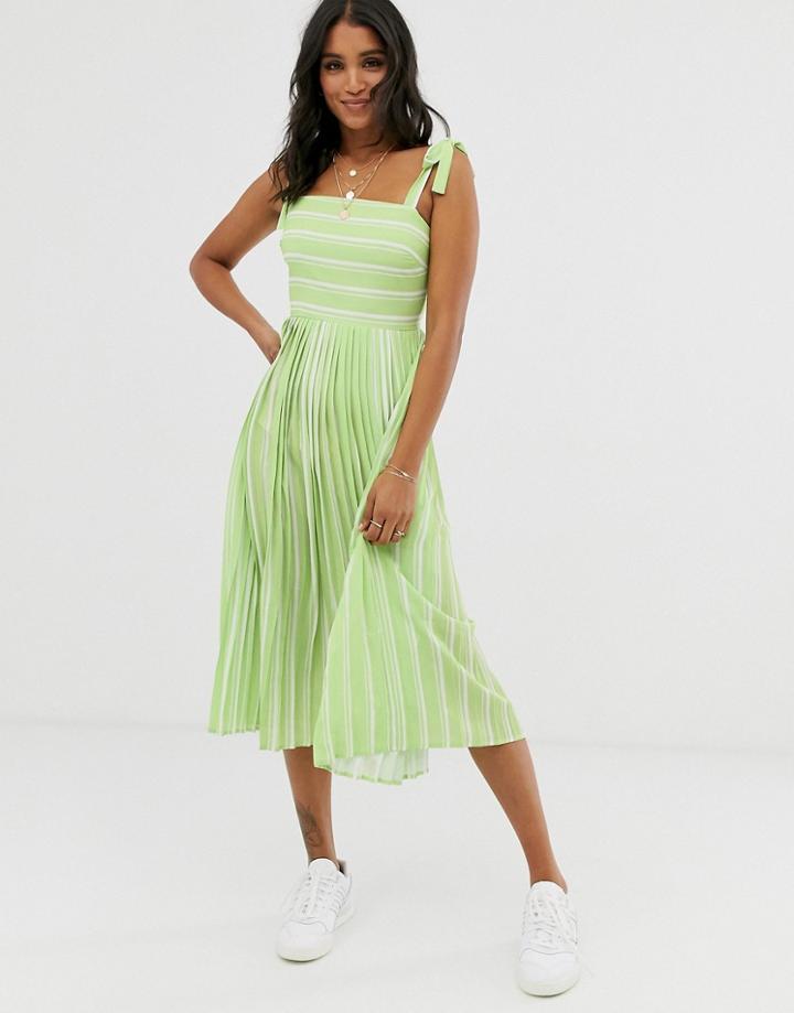 Unique21 Stripe Tie Strap Dress - Green