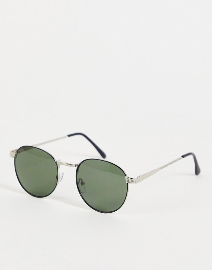 Aj Morgan Belmont Round Sunglasses In Black