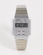 Casio Unisex Vintage Bracelet Watch In Two Tone Silver