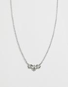Asos Design Necklace With Tattoo Pendant In Silver Tone - Silver