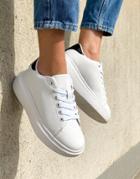 Truffle Collection Chunky Sneakers In White With Black Back Tab