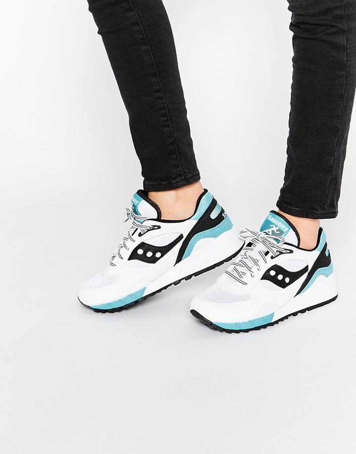 Saucony Shawdow 6000 White & Black Sneakers