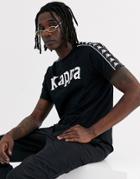 Kappa 222 Banda Balima T-shirt With Sleeve Taping In Black