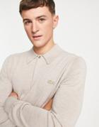 Lacoste Knitted Polo Sweater-neutral