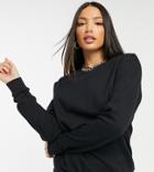 Asos Design Tall Ultimate Organic Cotton Sweatshirt In Black